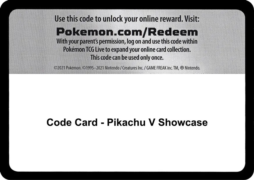 Code Card - Pikachu V Showcase - Miscellaneous Cards & Products (MCAP)