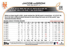 Load image into Gallery viewer, 2022 Topps Jacob deGrom #330 New York Mets
