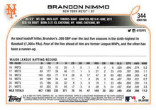 Load image into Gallery viewer, 2022 Topps Brandon Nimmo #344 New York Mets
