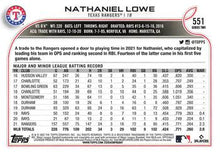 Load image into Gallery viewer, 2022 Topps Nathaniel Lowe #551 Texas Rangers
