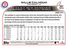 Load image into Gallery viewer, 2022 Topps Willie Calhoun #581 Texas Rangers
