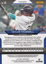 Load image into Gallery viewer, 2021 Panini Prizm Taylor Trammell Rookie Purple Prizm #29 Seattle Mariners
