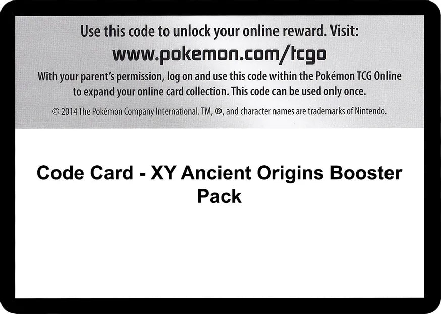 Code Card - Ancient Origins Booster Pack - XY - Ancient Origins (AOR)