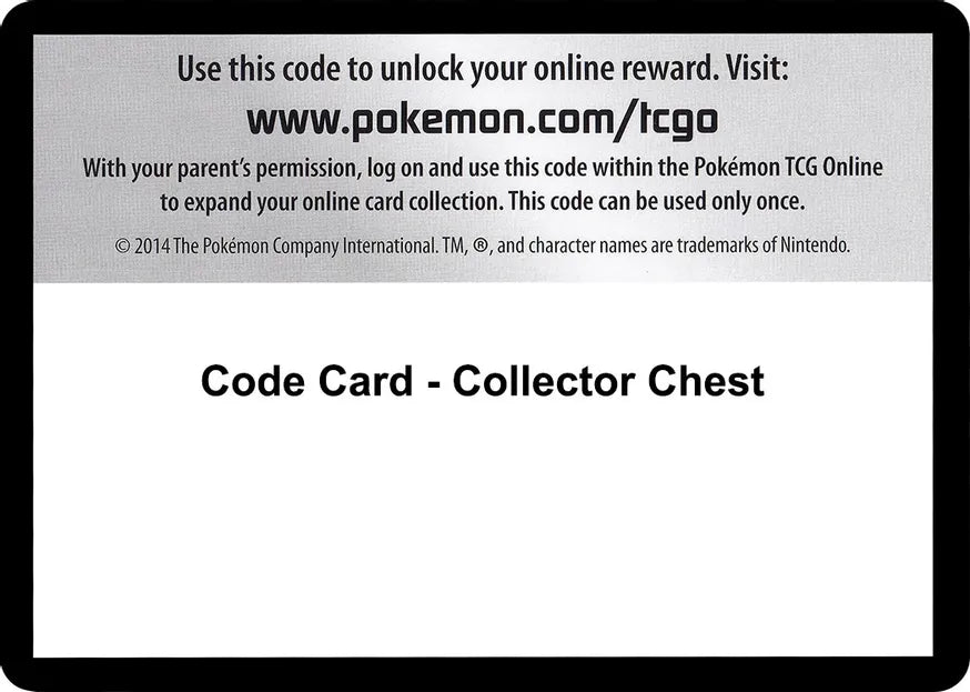 Collector Chest: Vaporeon, Jolteon, Flareon UNUSED TCG Online Code Card. MSG.