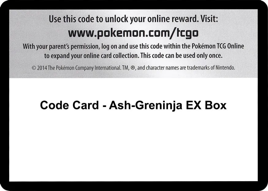 Code Card - Ash-Greninja EX Box - XY - Fates Collide (FCO)