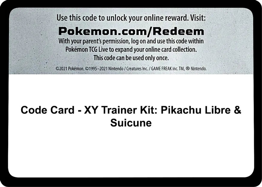 Code Card - XY Trainer Kit: Pikachu Libre & Suicune - XY Trainer Kit: Pikachu Libre & Suicune (PR)