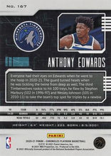 Load image into Gallery viewer, 2020-21 Panini Chronicles Playbook Anthony Edwards Rookie Card #167 Timberwolves
