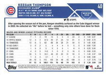 Load image into Gallery viewer, 2023 Topps Keegan Thompson #40 Chicago Cubs
