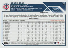 Load image into Gallery viewer, 2023 Topps Sonny Gray #78 Minnesota Twins
