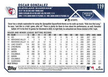 Load image into Gallery viewer, 2023 Topps Oscar Gonzalez Rookie #119 Cleveland Guardians
