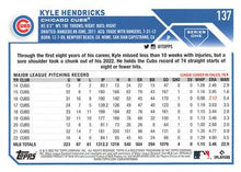 Load image into Gallery viewer, 2023 Topps Kyle Hendricks #137 Chicago Cubs
