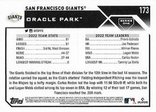 Load image into Gallery viewer, 2023 Topps San Francisco GiantsÂ® Team Card #173 San Francisco Giants
