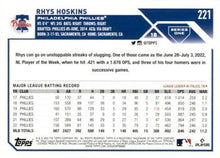 Load image into Gallery viewer, 2023 Topps Rhys Hoskins #221 Philadelphia Phillies
