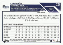Load image into Gallery viewer, 2023 Topps Yandy Díaz #227 Tampa Bay Rays
