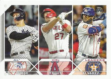 Load image into Gallery viewer, 2023 Topps Aaron Judge / Mike Trout / Yordan Alvarez League Leaders #246
