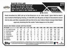 Load image into Gallery viewer, 2023 Topps David Villar Rookie #277 San Francisco Giants
