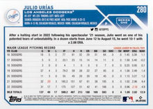 Load image into Gallery viewer, 2023 Topps Julio Urías #280 Los Angeles Dodgers
