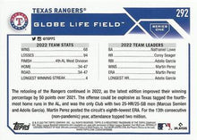 Load image into Gallery viewer, 2023 Topps Texas RangersÂ® Team Card #292 Texas Rangers
