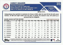 Load image into Gallery viewer, 2023 Topps Corey Seager #315 Texas Rangers
