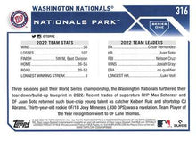 Load image into Gallery viewer, 2023 Topps Washington Nationals® Team Card #316 Washington Nationals

