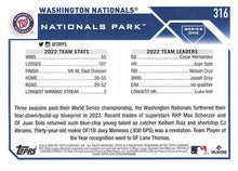 Load image into Gallery viewer, 2023 Topps Washington NationalsÂ® Team Card #316 Washington Nationals
