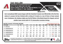 Load image into Gallery viewer, 2023 Topps Zac Gallen #412 Arizona Diamondbacks
