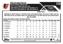 Load image into Gallery viewer, 2023 Topps Félix Bautista #510 Baltimore Orioles

