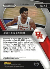 Load image into Gallery viewer, 2021 Panini Prizm Draft Pick Green #46 - Quentin Grimes - Houston Cougars
