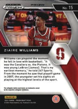 Load image into Gallery viewer, 2021 Panini Prizm Ziaire Williams Rookie Silver Prizm #15 Stanford Cardinal
