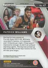 تحميل الصورة إلى عارض المعرض، 2021 Panini Prizm Patrick Williams Silver Prizms #47 Florida State Seminoles
