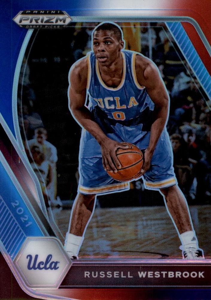 2021 Panini Prizm Draft Pick Red White & Blue #54 - Russell Westbrook - UCLA Bruins