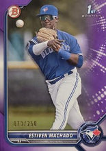 Load image into Gallery viewer, 2022 Bowman 1st Bowman Purple /199 Estiven Machado BP-12 Toronto Blue Jays
