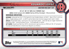 Load image into Gallery viewer, 2022 Bowman 1st Bowman Eduardo Lopez BP-134 Boston Red Sox

