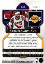 Load image into Gallery viewer, 2021-22 Panini Silver Wave Prizm Carmelo Anthony 11 Los Angeles Lakers
