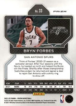Load image into Gallery viewer, 2021-22 Panini Silver Prizm Bryn Forbes 33 San Antonio Spurs
