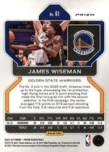 Load image into Gallery viewer, 2021-22 Panini Silver Wave Prizm James Wiseman 61 Golden State Warriors
