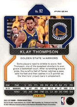 Load image into Gallery viewer, 2021-22 Panini Silver Prizm Klay Thompson 92 Golden State Warriors
