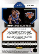 Load image into Gallery viewer, 2021-22 Panini Silver Prizm Immanuel Quickley 129 New York Knicks
