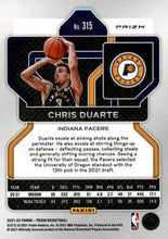 Load image into Gallery viewer, 2021-22 Panini Silver Prizm Chris Duarte RC 315 Indiana Pacers
