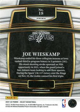 Load image into Gallery viewer, 2021-22 Panini Select Joe Wieskamp Rookies Blue Prizm 18 San Antonio Spurs
