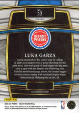 Load image into Gallery viewer, 2021-22 Panini Select Luka Garza Rookies Blue Prizm 22 Detroit Pistons
