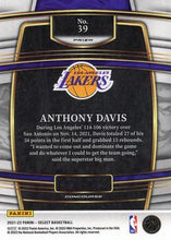 Load image into Gallery viewer, 2021-22 Panini Select Anthony Davis Blue Prizm #39 Los Angeles Lakers
