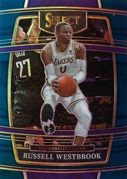 2021-22 Panini Select Russell Westbrook Blue Prizm #54 Los Angeles Lakers