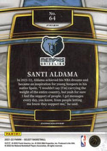 Load image into Gallery viewer, 2021-22 Panini Select Santi Aldama Rookies Blue Prizm 64 Memphis Grizzlies
