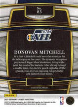 Load image into Gallery viewer, 2021-22 Panini Select Donovan Mitchell Blue Prizm #83 Utah Jazz
