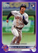 Load image into Gallery viewer, 2022 Topps Chrome Update Steven Kwan Rookie Purple Refractor #USC178 Guardians RC
