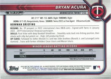 Load image into Gallery viewer, 2022 Bowman Chrome Sapphire Bryan Acuna Photo VARIATION SSP BCP-151
