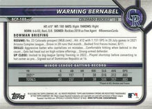 Load image into Gallery viewer, 2022 Bowman Chrome Prospects Warming Bernabel Mojo Refractors #BCP-188 Colorado Rockies
