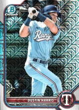 Load image into Gallery viewer, 2022 Bowman Chrome Prospects Dustin Harris Mojo Refractors #BCP-190 Texas Rangers J9
