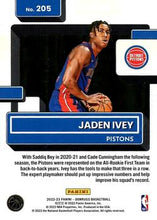 Load image into Gallery viewer, 2022-23 Panini Donruss Jaden Ivey Rookie 205 Detroit Pistons
